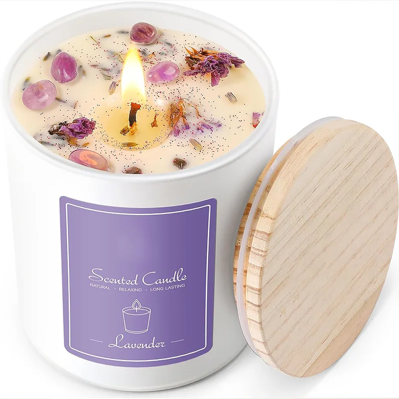 holiday gift customized logo soy scented crystal stone candles/candel luxury