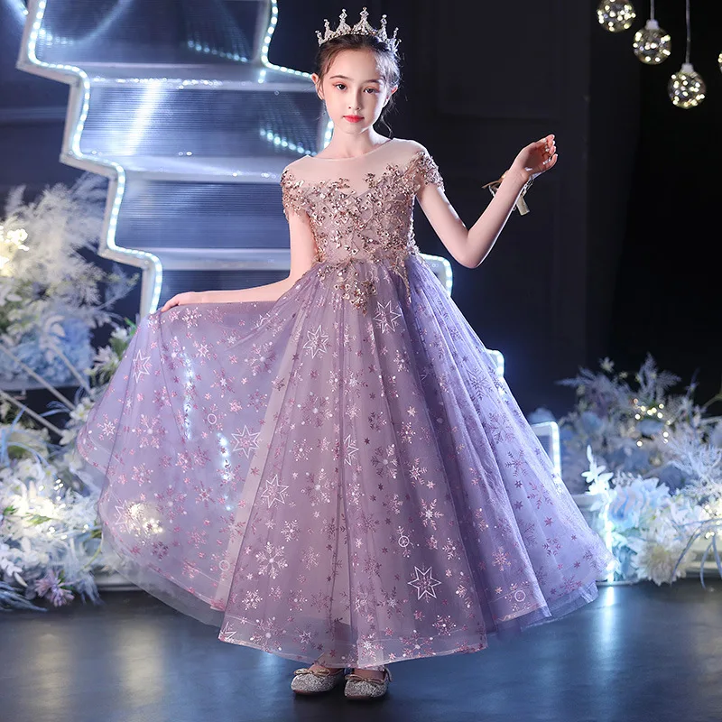 Green Horizon 2023 Wholesale Girls Boutique Clothing Children Birthday Wedding Party Wear Evening Elegant Kids Girl Dress