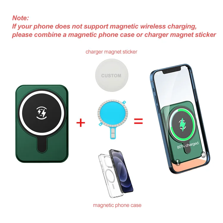 5000mAh Powerbank For iPhone 13 12 Mini 13Pro 12Pro Max For Mag safe Magnetic Wireless Power Bank Mobile Phone External Battery