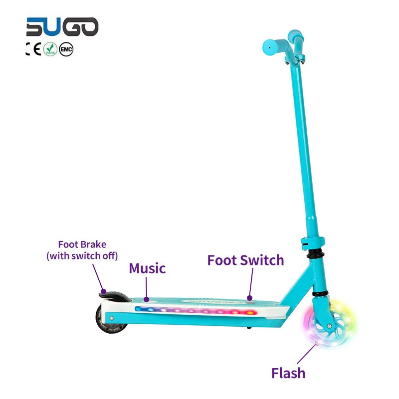 2 Wheels Cheap Electric Scooter By The Rear Foot Brake With Switch To Cut The Power Off Kick Scooter