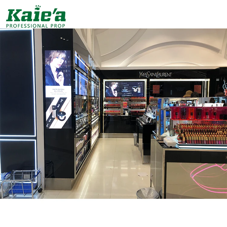 shopping mall kiosk design makeup display counters wooden cosmetics shop decoration ideas
