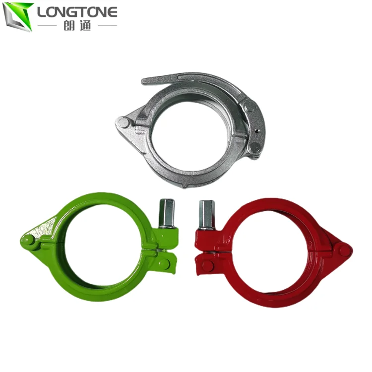Adjustable 5 / 5.5 Inch Forged Concrete Pump Truck Clamp Coupling Delivery Pipe Fittings