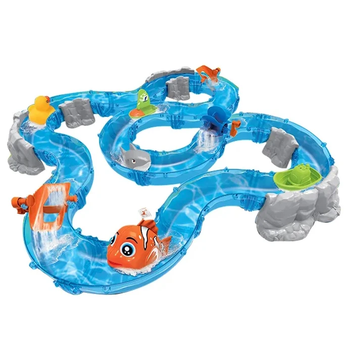 Kids Water Track 2 Player Fishing Game Desktop Toys With Waterproof Mat