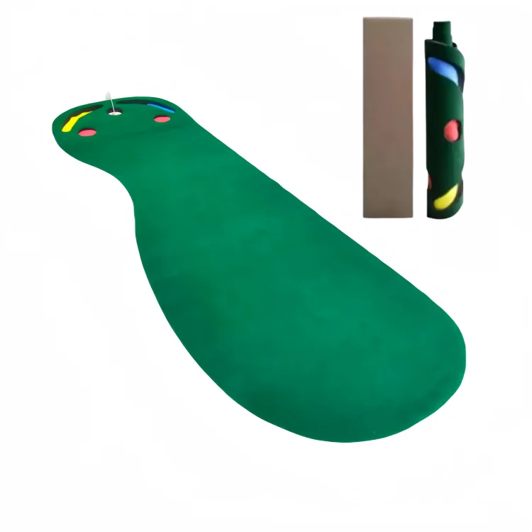 Wholesale Par 3 Mini Golf Game Indoor Portable Golf Putting Green Trainer Mat with Slope