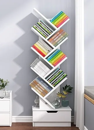 Simple multi-layer bookshelf floor storage small bookcase tree shelf Creative student bedroom study cross-border generation