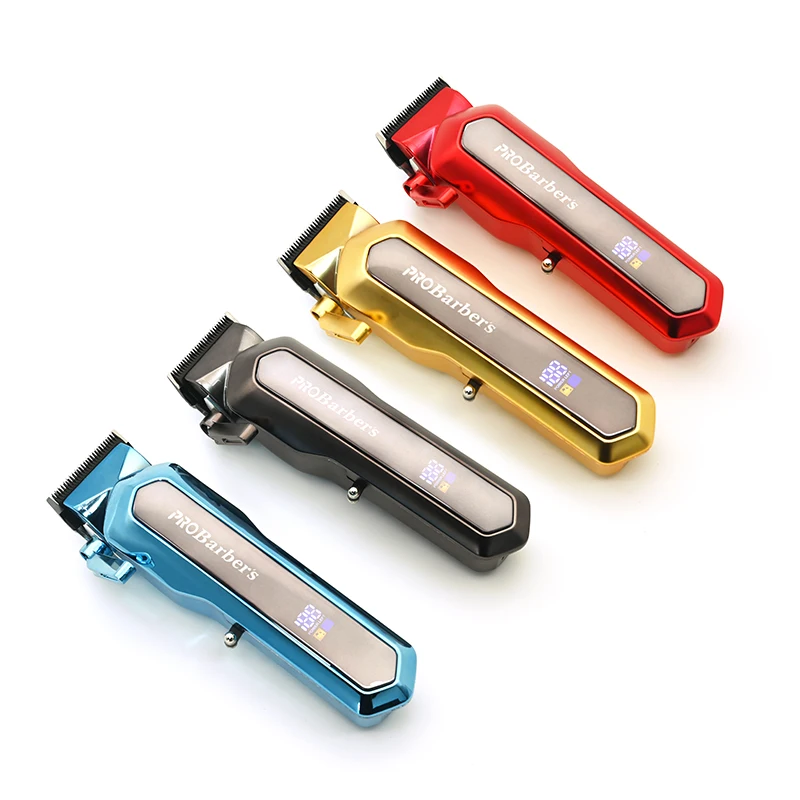 Electric Red Hair Trimmer Professional Haircut Salon Cordless Trimmer Waterproof Hair Clippers For Men Grooming Kit