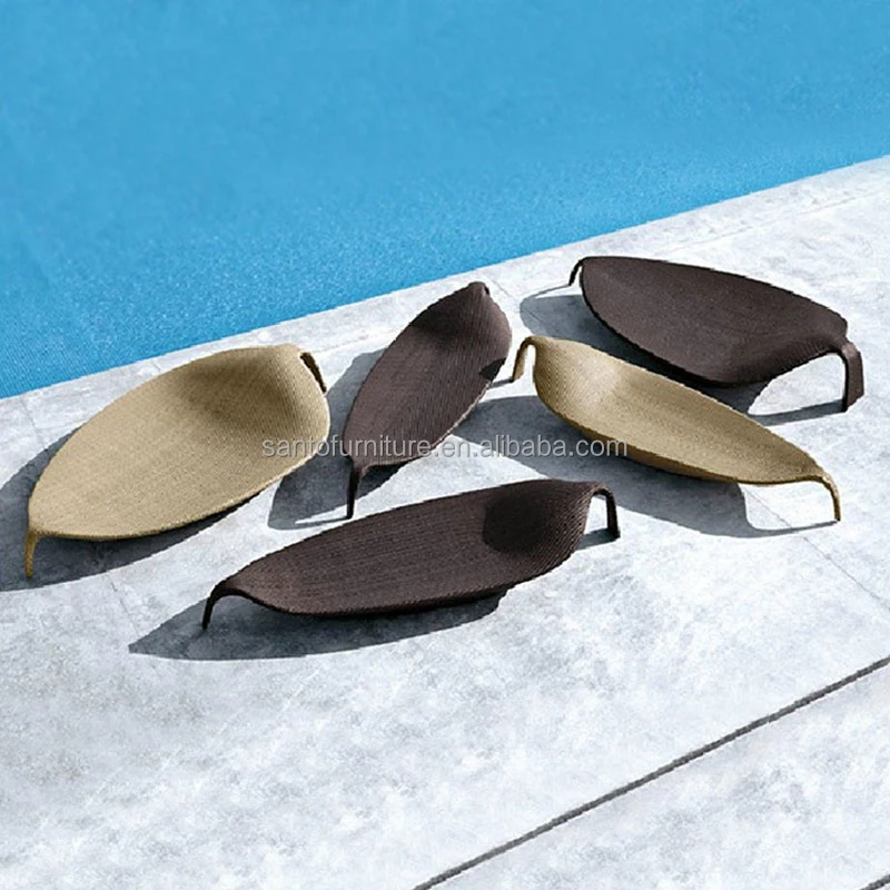 Modern Sun Pool Lounge Chairs Furniture With Ottoman Outdoor Daybed Garden Leisure Chaise Lounge