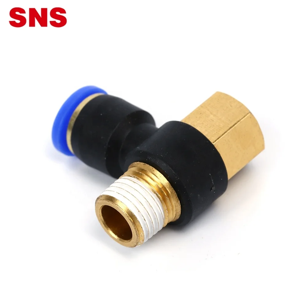 SNS SPHF Series one touch plastic swing elbow air hose tube connector pneumatic Hexagon universal female thread fitting