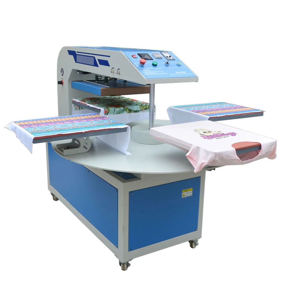 Carpet sublimation machine 6 table rotary heat press machine for DTF printer cotton vinyl polyester fabric