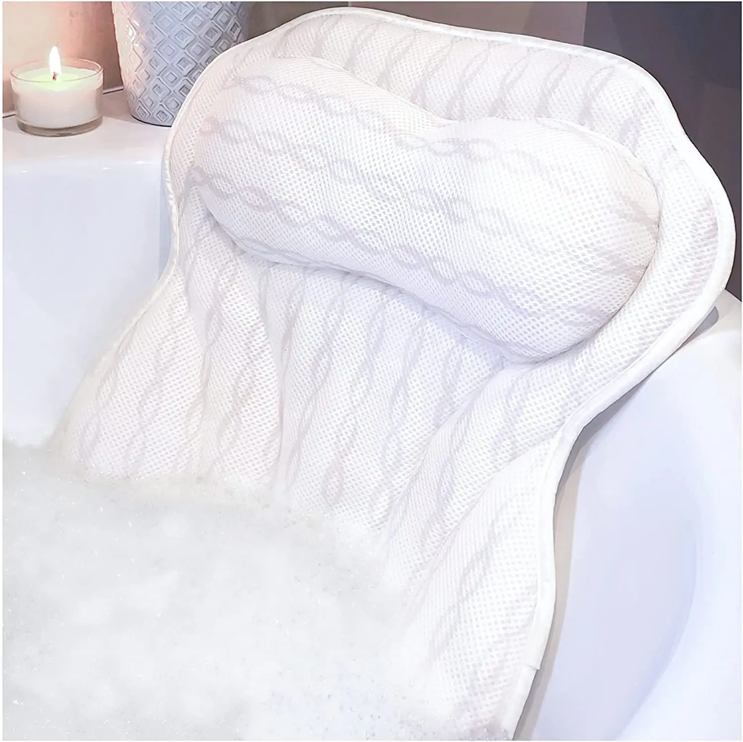 3D Bath Bathtub Shoulder Pillows for Soaking Tub,Head,Neck,Support Cushion Headrest