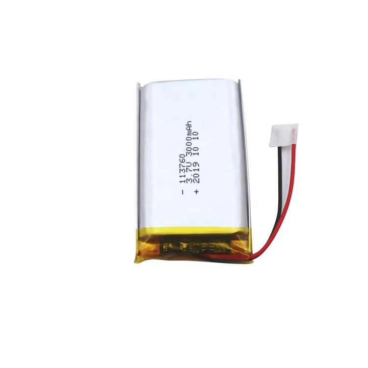 113760 eco-friendly rechargeable 3.7v 3000mah ion lithium polymer battery