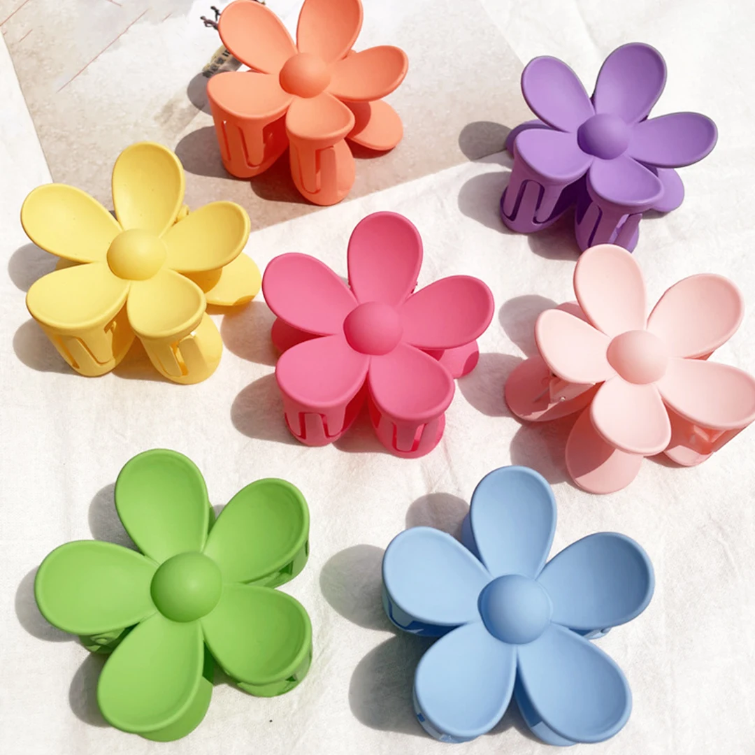 Cross-border spring and summer candy color clips sweet flower clips wholesale bath hair clips hair accessories