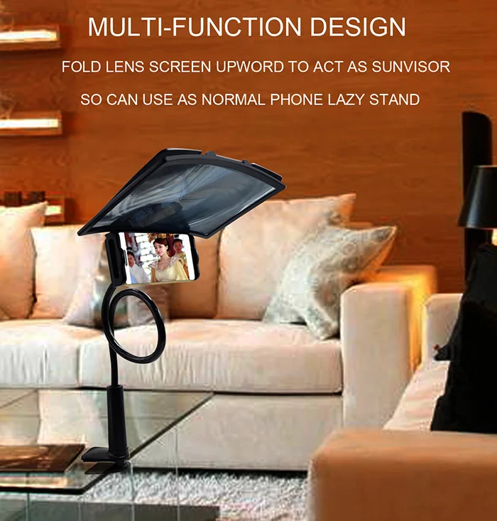 
Lazy stand 3D Curved enlarged Screen Amplifier, Magnifying TV Cinema Amplifier Mobile Phone Screen Magnifier for live video chat 