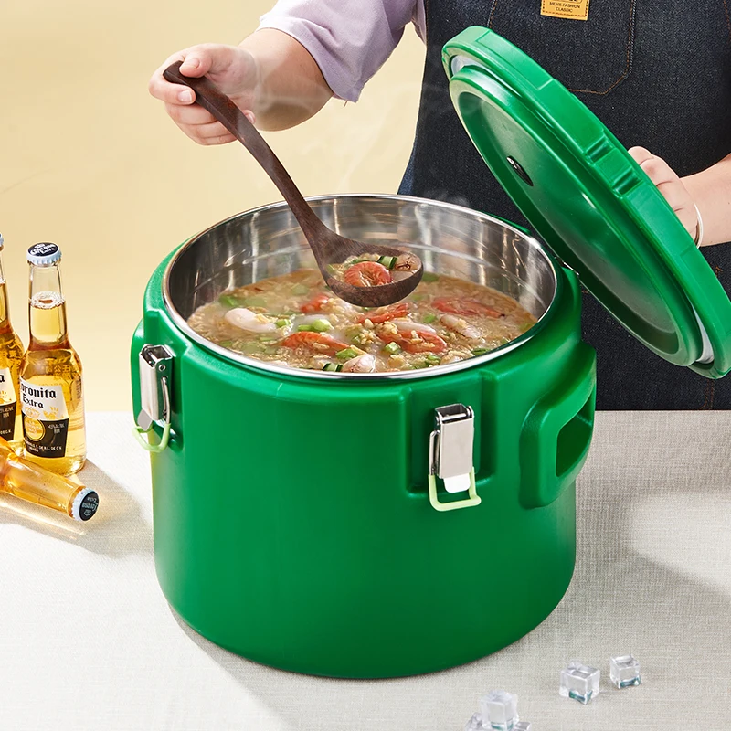 Stainless Steel Ss304 Milk Tea Thermos Barrel Soup Bucket For Hot Food Steel Thermos Bucket