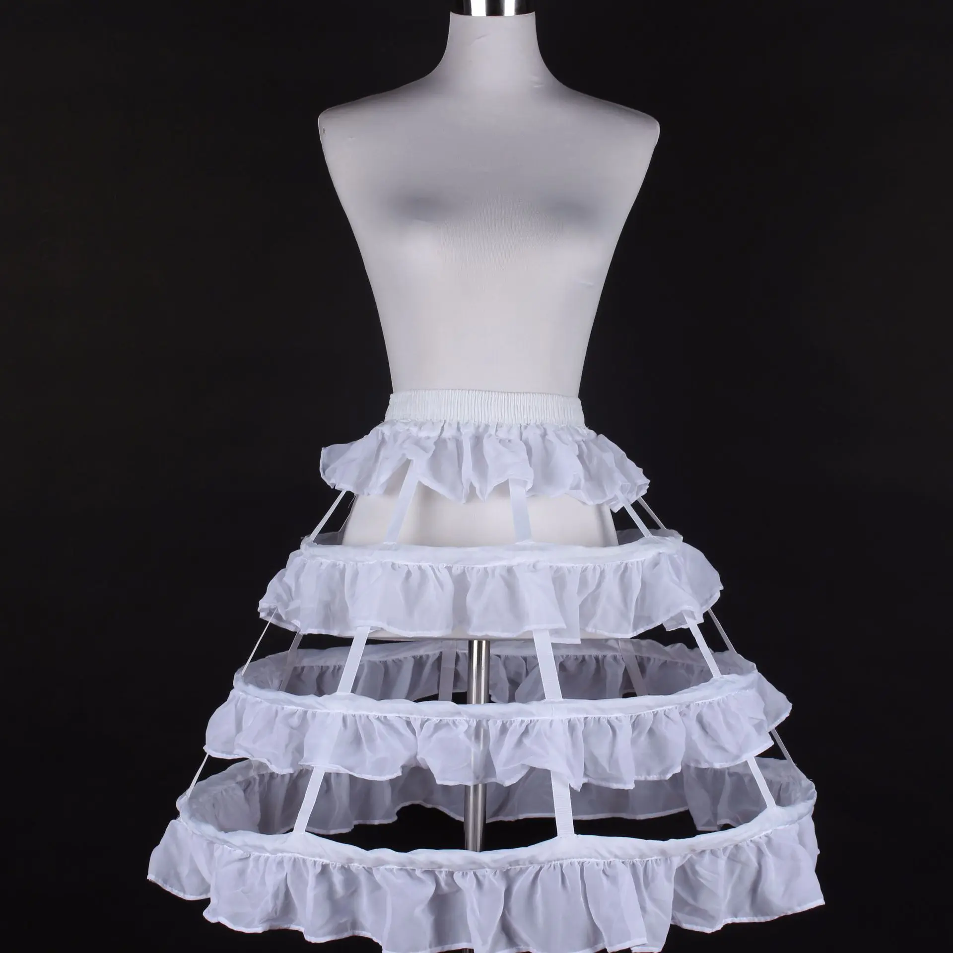 Lolita four layer birdcage brace adjustable bell type Underskirt Short Ball Dress Petticoat Wedding Crinoline