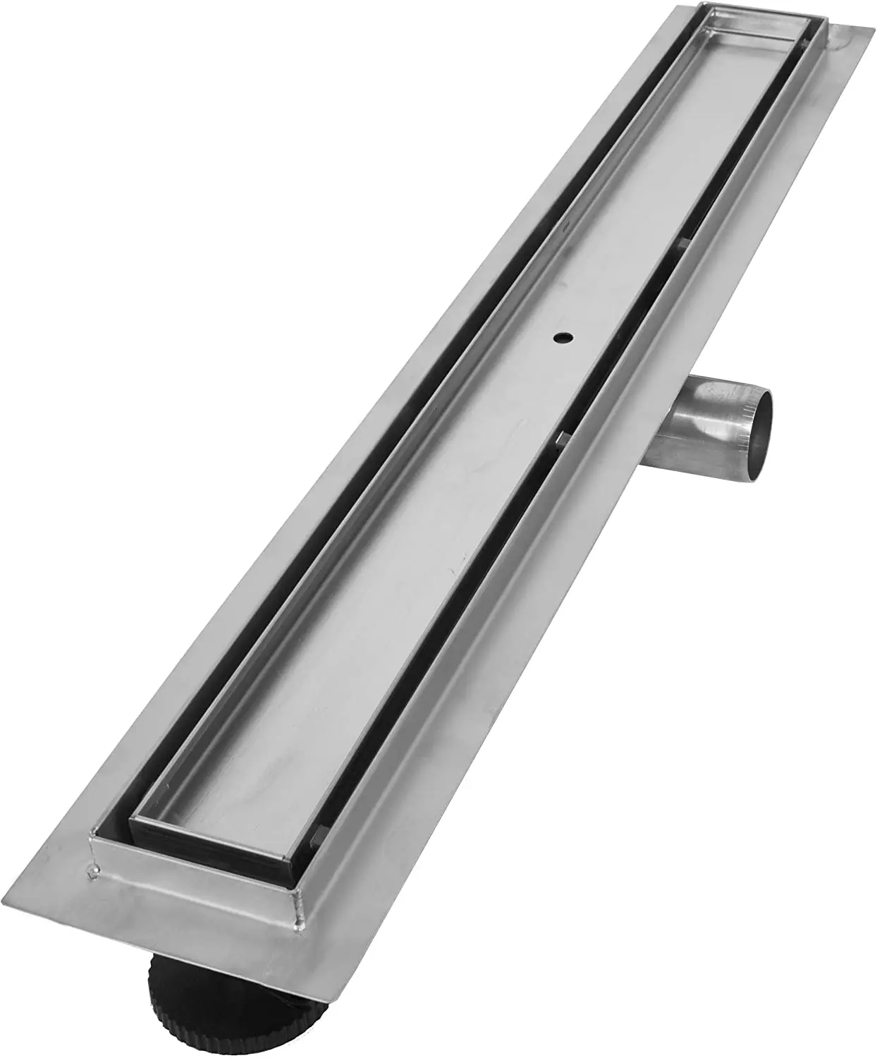 Shower Drain comes with Tiled Stealth Panel And Horizontal Outlet Adjustable Feet Tile Insert Linear Shower Drain