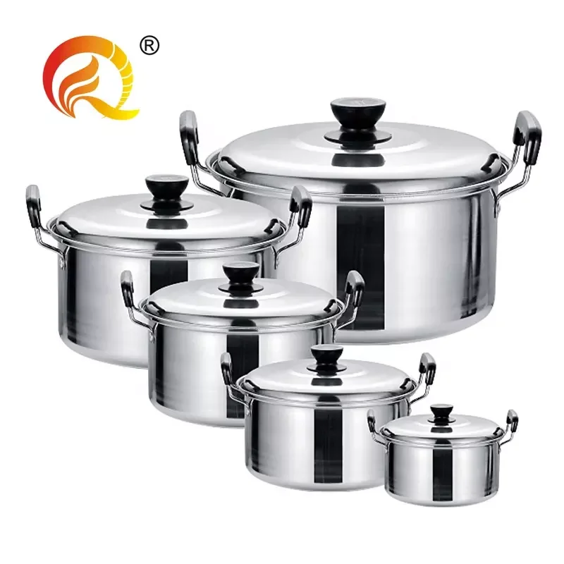 Wholesale Cheap stainless steel cookware set color cooking stock pot casseroles kitchen juego de ollas inox soup pot set