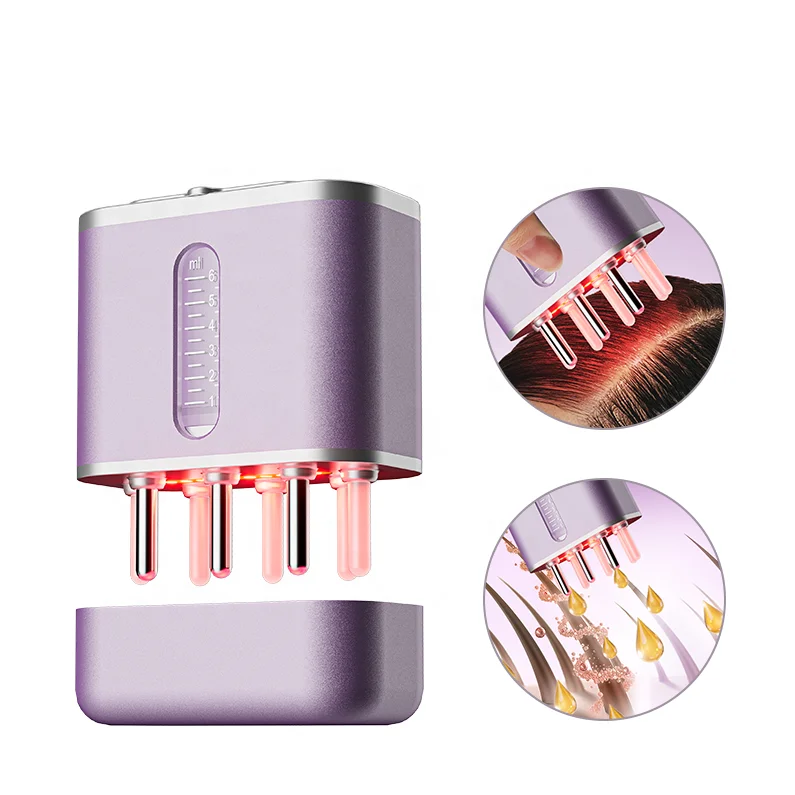 Hot Electric Head Massage Brush Hair Oil Applicator For Scalp Red Light Nourishing Scalp Ox Horn Hair Conditioning Liquid Comb