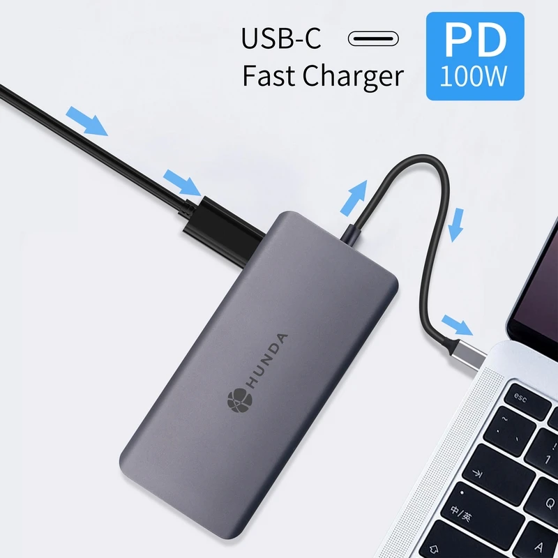  Многофункциональный адаптер Usb type-c 10 в 1 USB C 100 Вт блок питания с