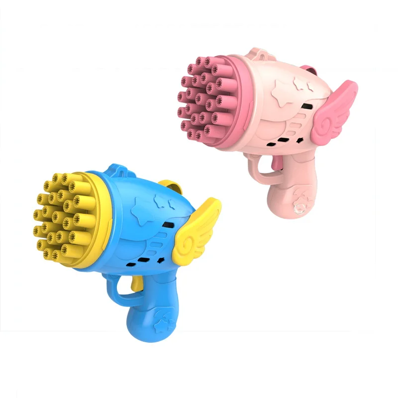 Amazon Hot Sale Summer 23-hole Bubble Machine Angel Bubble Gun Toy For Kids