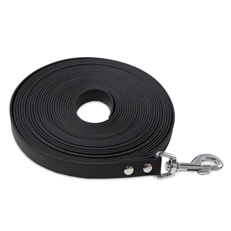 RIBBONS Dog Leash Reflective Nylon Flat Waterproof PVC Tracking Collar Solid Plastic Snap Hook Personalized Wholesale Orange 10m