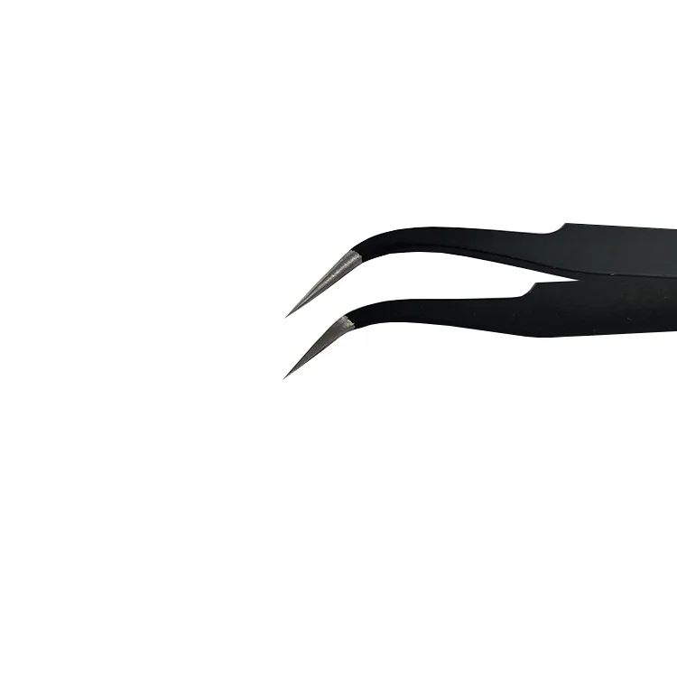 Anti Static Tweezers Black Non Magnetic Precision Stainless Steel ESD Tweezer