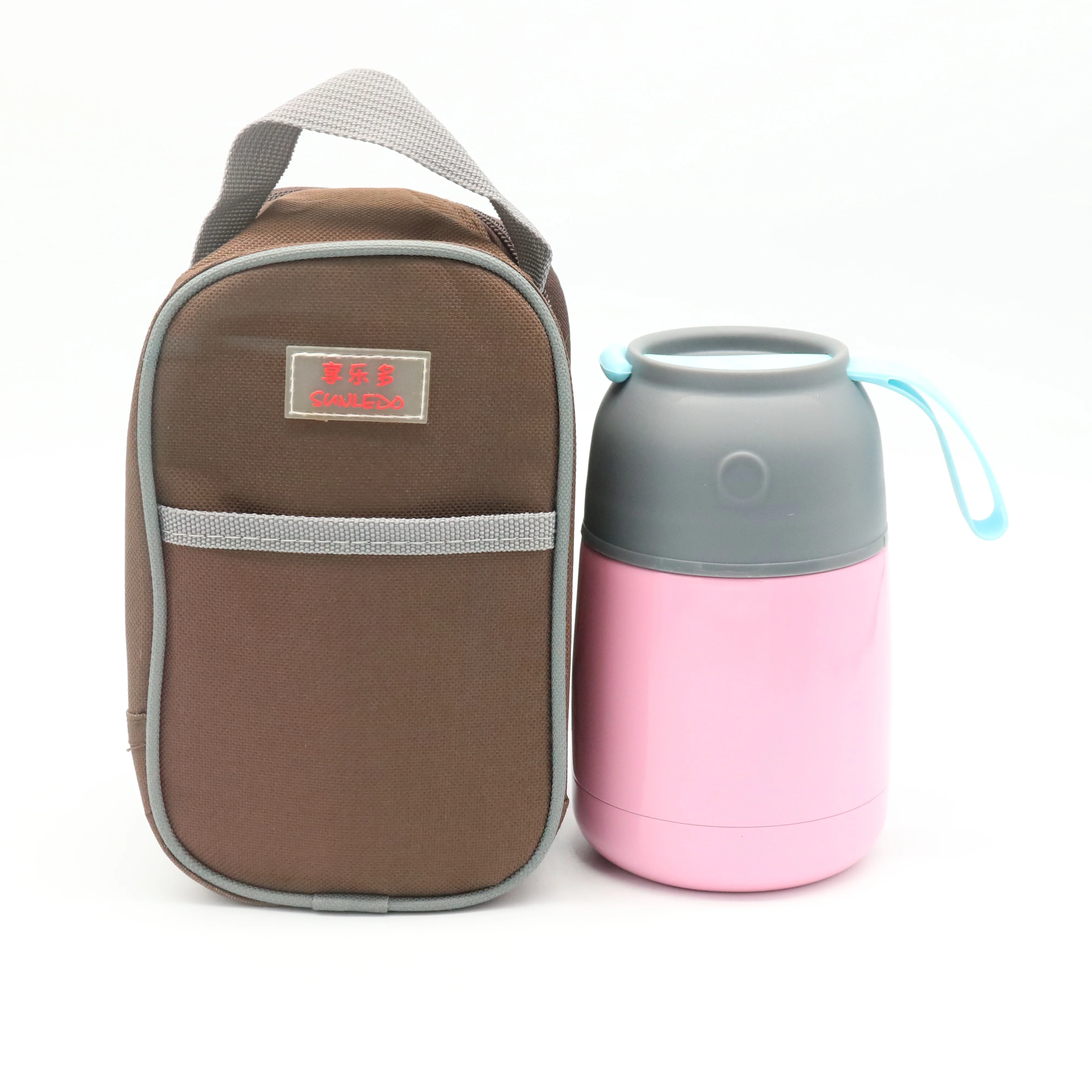 Amazon best selling Food grade 450ml double wall stainless steel  food jar with spoon