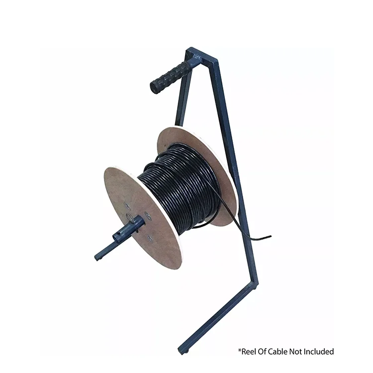 JH-Mech Wire Spool Rack Industrial Large Double Cable Reel Drum Carrier & Dispenser Spooler Carbon Steel Cable Dispenser