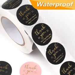 Factory Price Custom Logo Waterproof White Vinyl PVC Self-Adhesive Die Cut Customized Thank you Logo Sticker