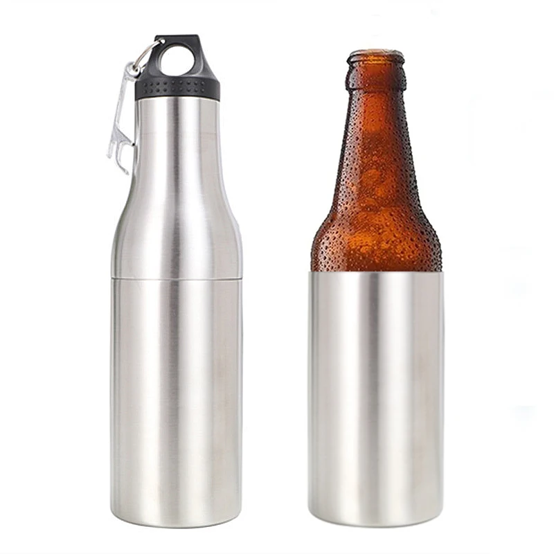 Soda Beer Drink Cans Bottles and as a Pint Glass 12 Oz Bottles Double- walled Stainless Steel Insulated Bottle Cooler