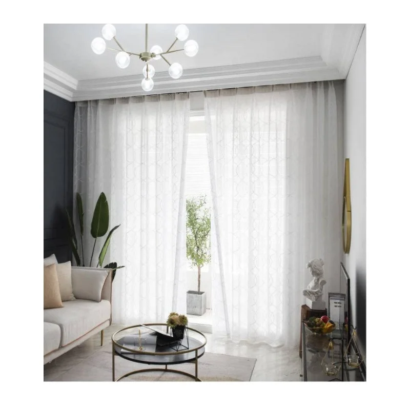 100% Polyester Bedroom Livingroom White Light For The Bedroom Sheer Curtains