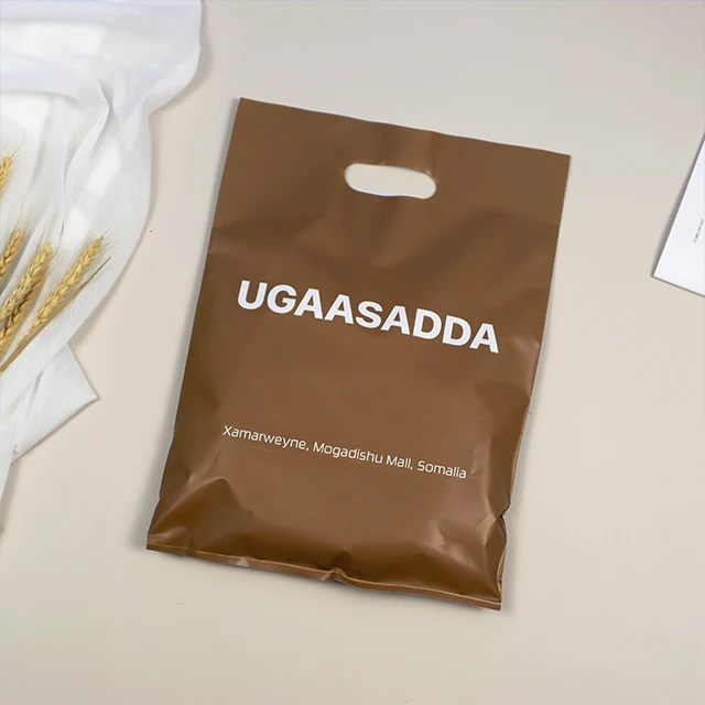 Factory Manufacturer Custom Eco Friendly Supermarket Carry Merchandise Punch Gift Shopping Handle Plastic Die Cut Bag