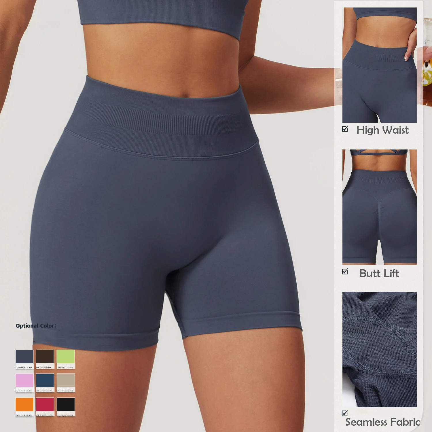 Women Clothing Manufacturer Butt Lifting Tight Shorts Activewear Seamless Sports Gym Fitness Yoga Shorts For Women