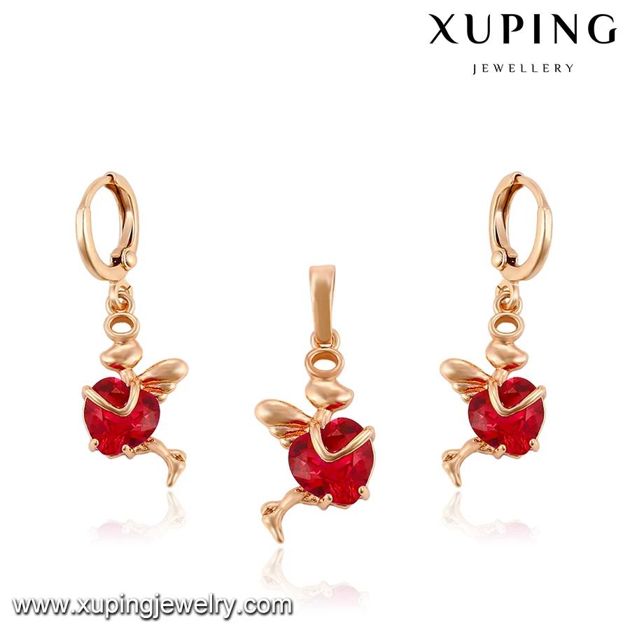  64069 Xuping Jewelry Cute Elf Portable Crystal Rose Gold Fashion New Eco-friendly Copper Pendant Earring