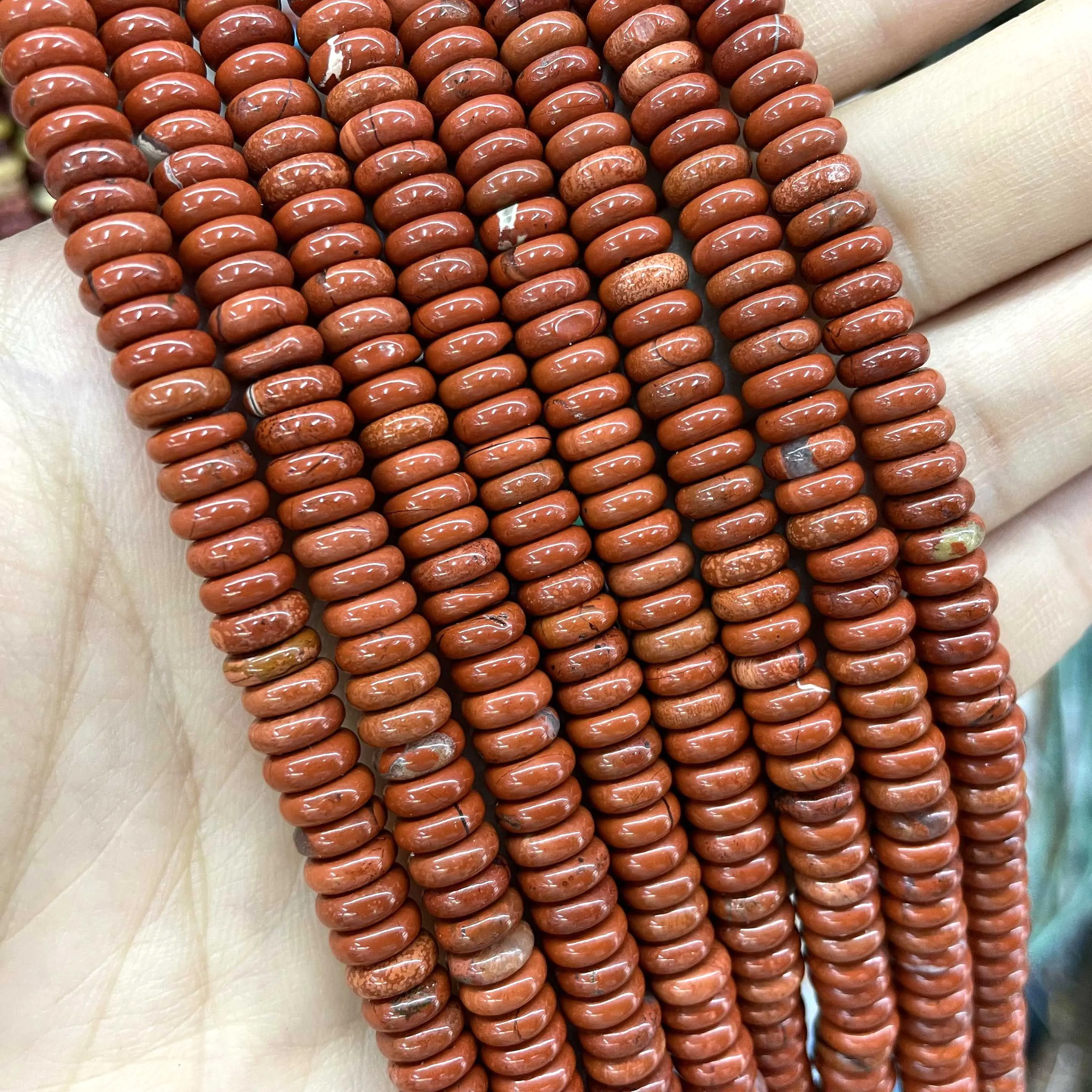 Zhe Ying 2*6mm natural stone heishi beads 6mm DIY Spacer rainbow flat disc bead spacers rondelle spacer beads for jewelry making