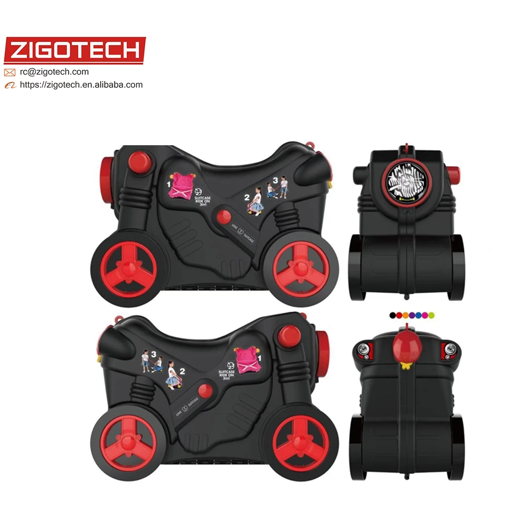 
2021 New style 18 inches 3 in 1 kids luggage travel bags motorcycle ride on kid suitcase 