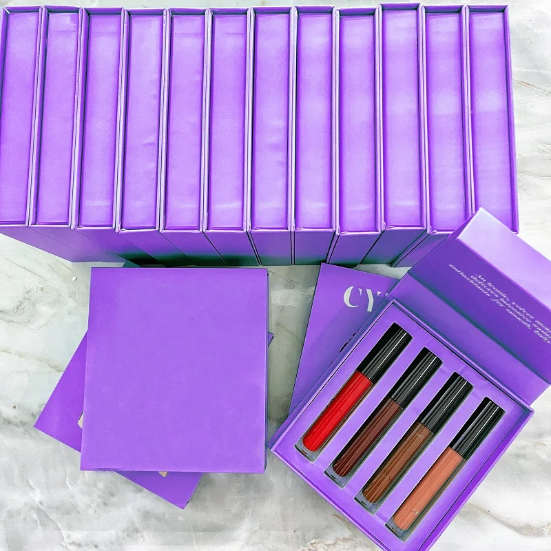 Custom made lipgloss tube lipstick bundle packaging boxes logo printed lip gloss tubes and box custom label