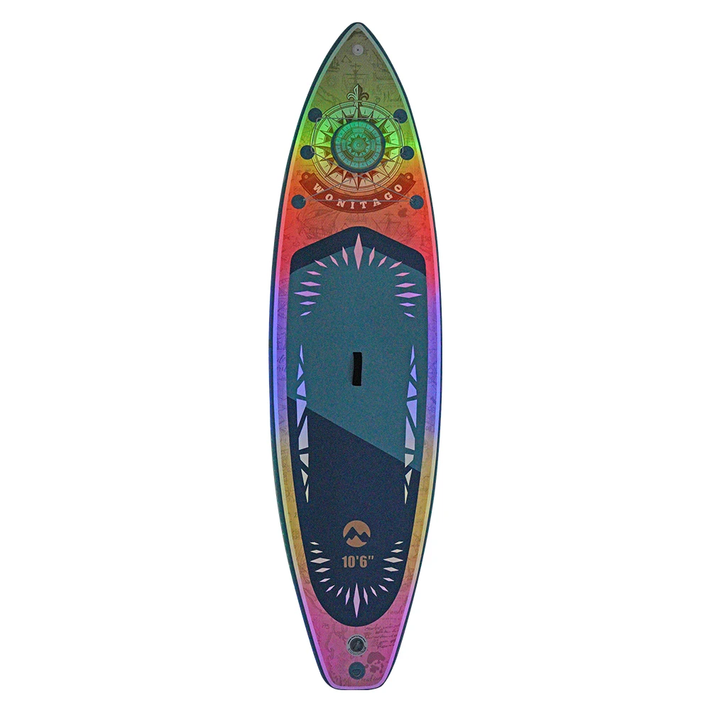 Hot welding seam customized design dwf waterplay surfing stand up paddle board inflatable SUP board with wood grain