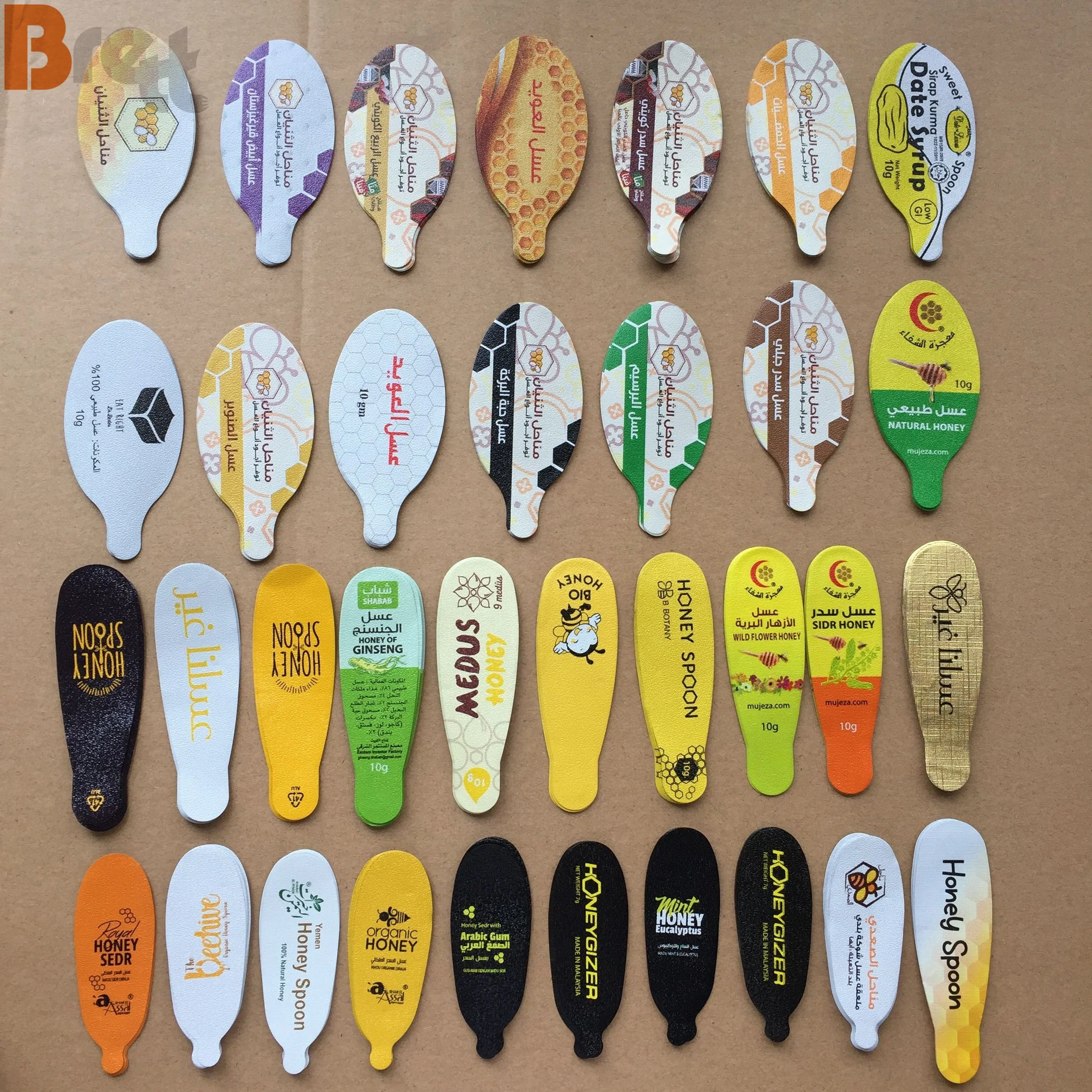 7g/8g/10g Plastic honey spoon with aluminum foil lids