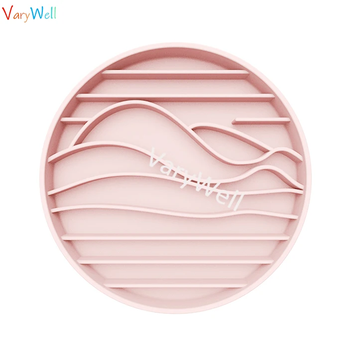 2024 buttercream hue beach wave beige Interactive BPA-Free Silicone Lick Bowl Dog Slow Feeder Bowl for Dogs for Healthy Eating