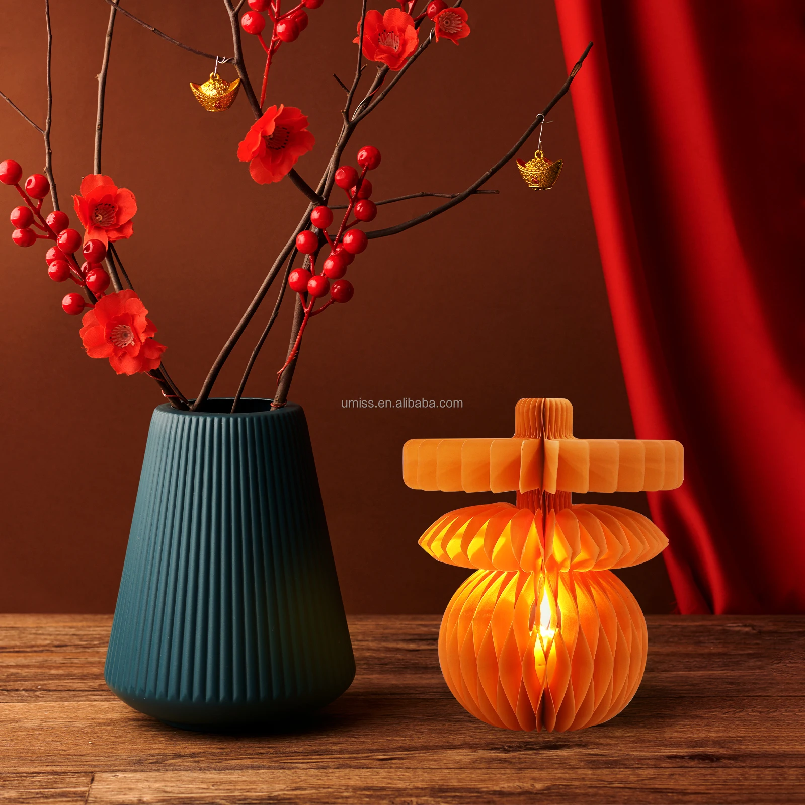 120gsm Paper Eco-Friendly Honeycomb 2024 Spring Festival Hanging Decorations with Magnets Chinese Style Decorations