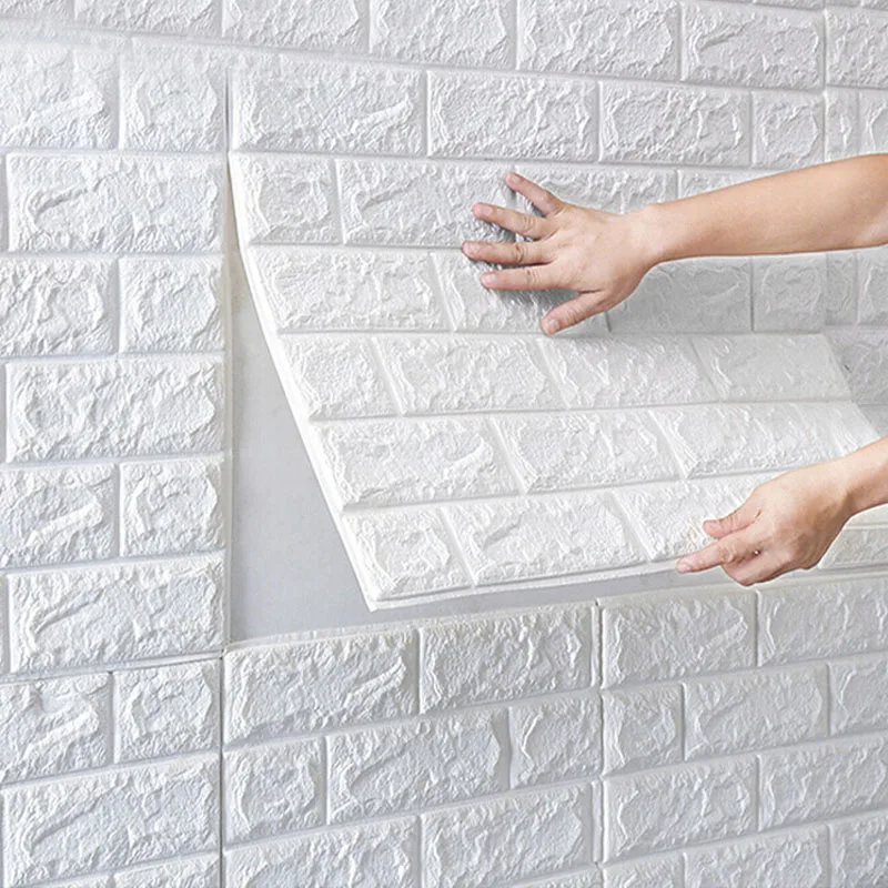 
Drop Shipping Self Adhesive Foam Brick Room Decor DIY 3D Wallpaper Wall Decor Living Wall Sticker 