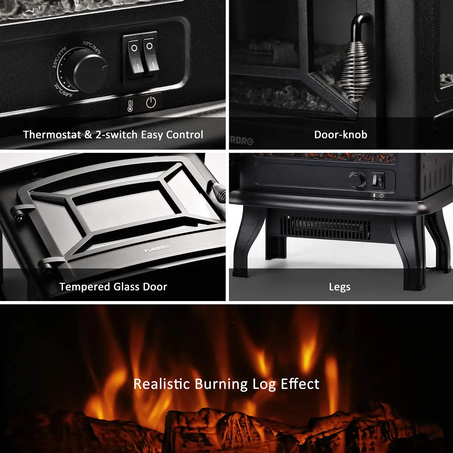 Cheap Modern Decorative  Led Antique 3D Flame Heater Thermostat  Freestanding Stove Electric Fireplace With Heater