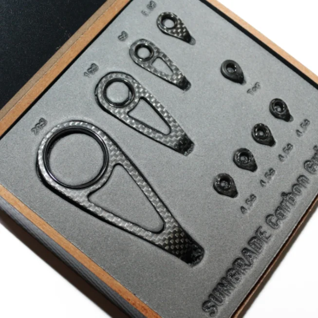 Weihai sanyuan carbon fiber guide ceramic insert ring durable light weight carp fishing rod guide KT KL series diy rod building