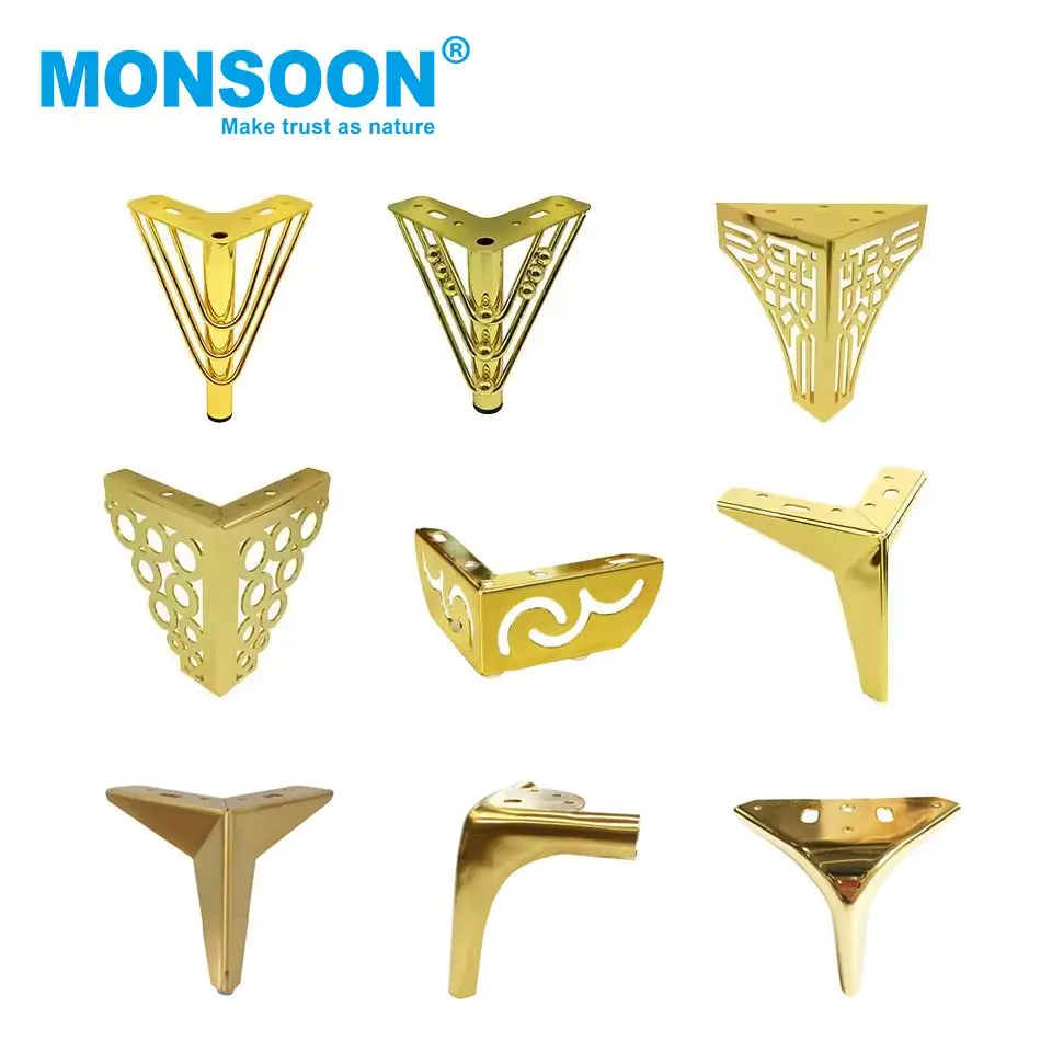 Sofa accessories hardware curved chrome gold metal furniture legs coffee dinning iron luxury office desk sofa leg