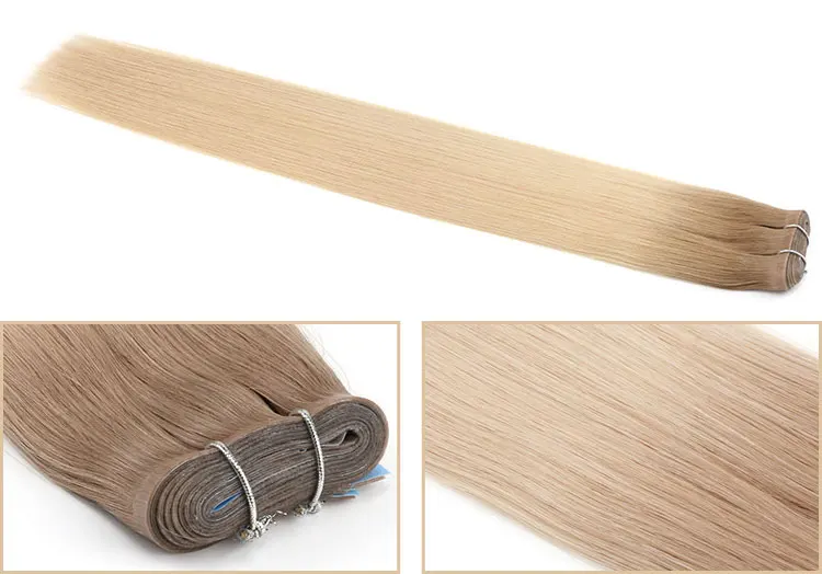 Name Brand Super Double Drawn Russian Slavic Virgin Hair Piano Pu Weft