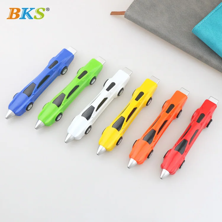 BKS Promotional Creative Kawaii Cartoon Plastic novelty car shape pen with custom logo