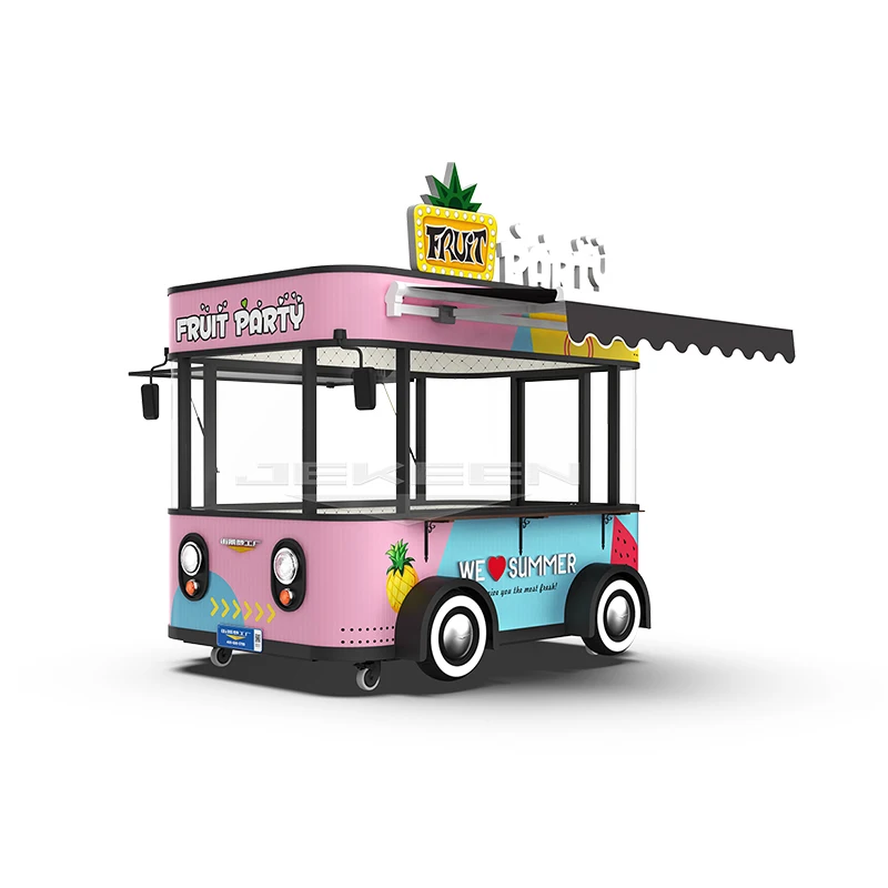 Jekeen Small Cute Street Mobile Fast Mini Pink Food Truck Cart Machines For Sale In China