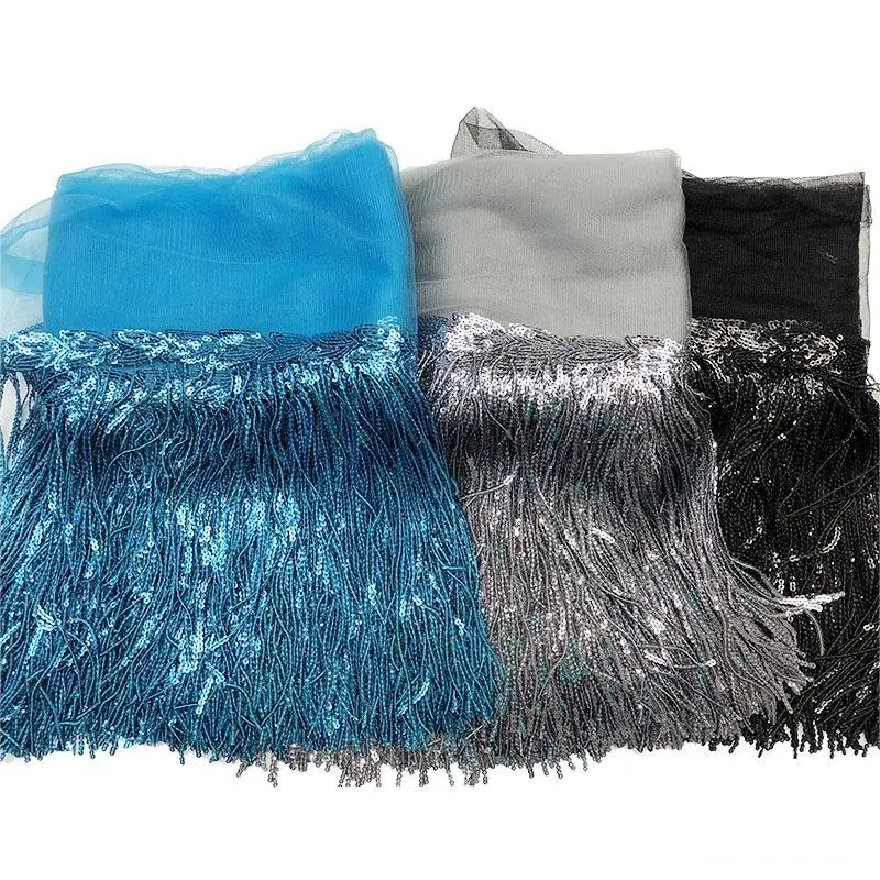 factory direct wholesale colorful leaf sequin fringe trim for clothing costumes home decor lamp shade