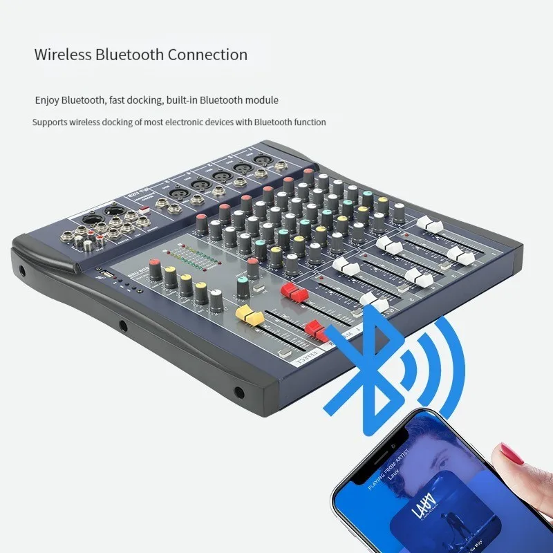 TEBO 6 Channels usb buleteeth studio audio interface dj mixing use party audio mixer